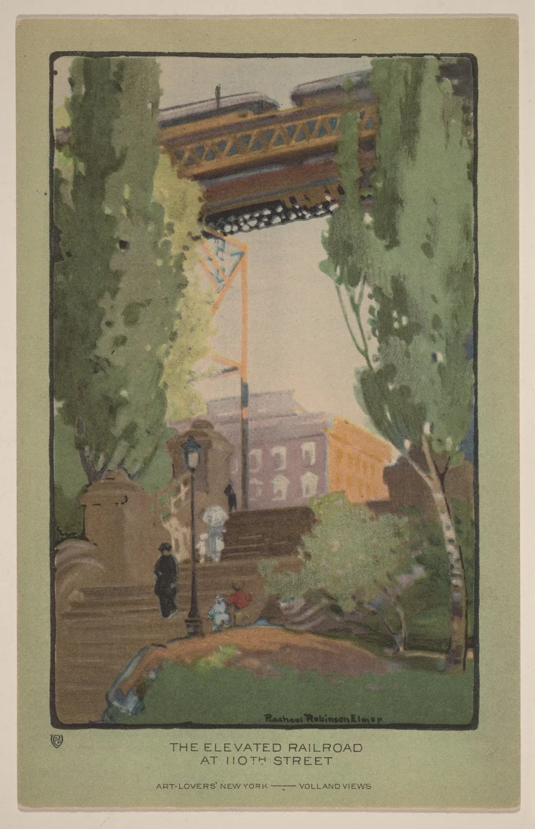 The Elevated Railroad at 110th Street by Rachael Robinson Elmer, print, 1914