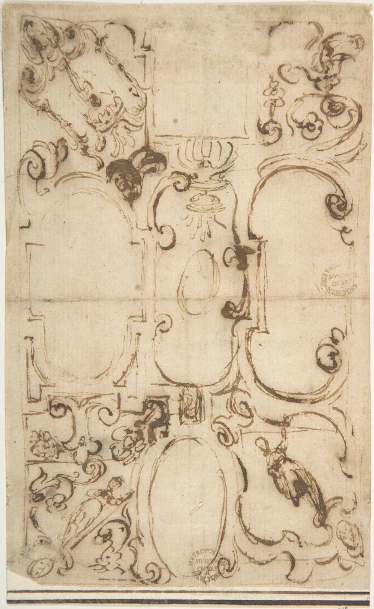 Sketch for Ceiling Decoration by anonymous, drawing, 1500-1600