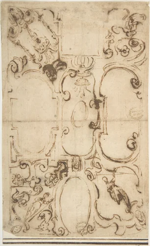 Sketch for Ceiling Decoration by anonymous, drawing, 1500-1600