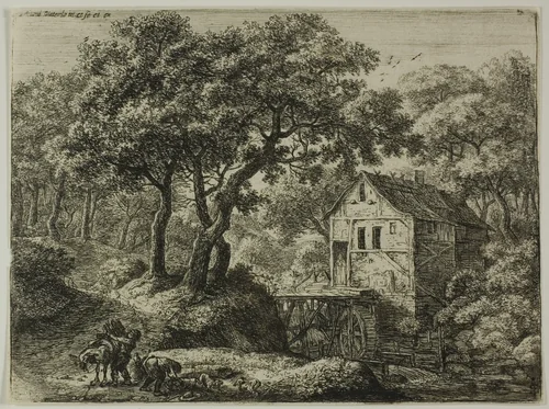 The Mill in the Wood by Anthonie Waterloo, print, 1630-1690