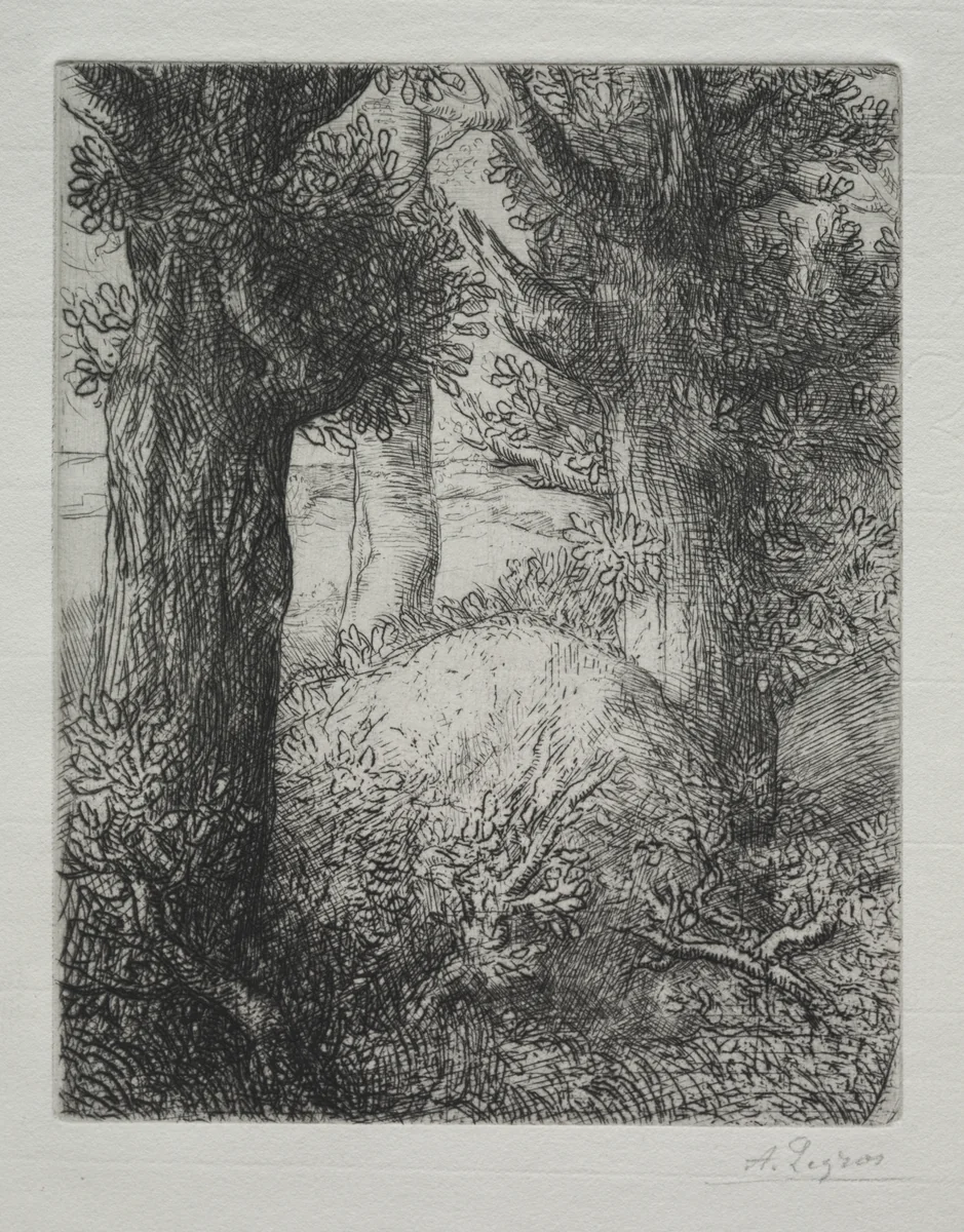 Tumulus gaulois by Alphonse Legros, print, 1857-1911