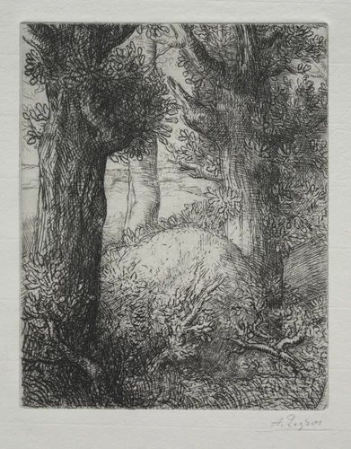 Tumulus gaulois by Alphonse Legros, print, 1857-1911