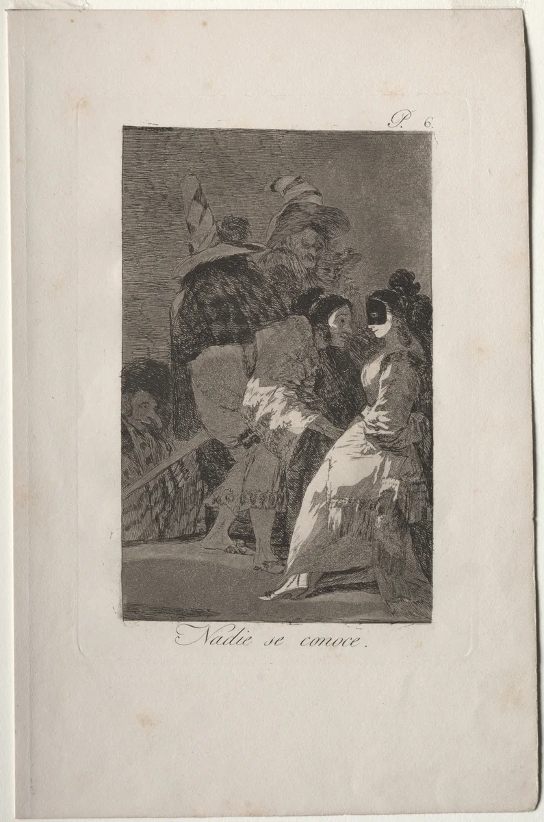 No One Knows Himself, Plate 6 by Francisco de Goya, print, 1799