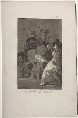 No One Knows Himself, Plate 6 by Francisco de Goya, print, 1799