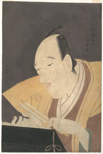 The Jo-ruri Narrator Tomimoto Buzendaya by Chōkyōsai Eiri (鳥橋斎栄里), print, 1785-1805