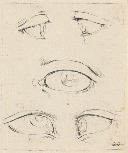 Vijf ogen by Stefano della Bella, print, 1620-1647