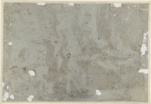 Schets van een zittende figuur by anonymous, drawing, 1580-1620