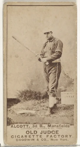 Charles Alcott, 3rd Base, Mansfield, from the Old Judge series (N172) for Old Judge Cigarettes by Goodwin & Company, photograph, 1888