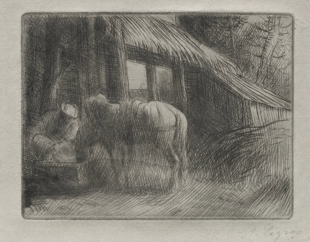 The Watering Place (2nd Plate) by Alphonse Legros, print, 1857-1911