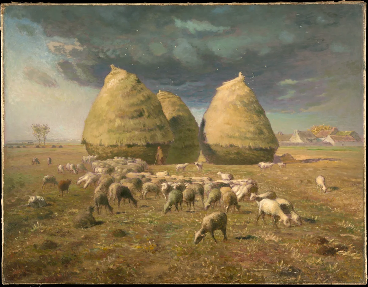 Haystacks: Autumn by Jean-François Millet, painting, 1869-1875