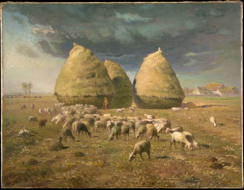 Haystacks: Autumn by Jean-François Millet, painting, 1869-1875