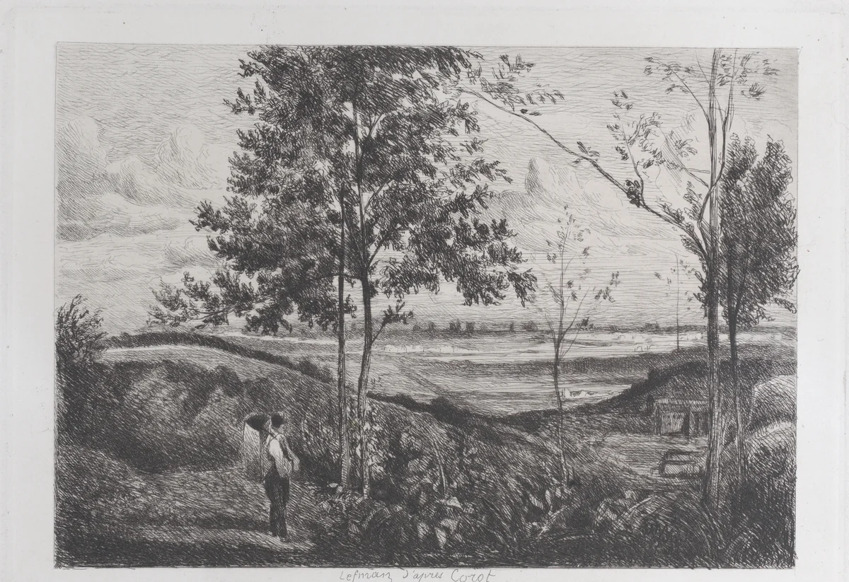 Landscape by Ferdinand Lefman, print, 1873-1890