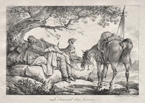 The Sleeping Soldier by Carle Vernet, print, 1815-1825