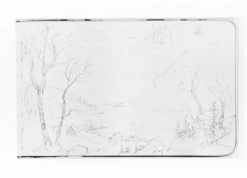 Two Sketches of Bay Scenery (from Sketchbook) by Albert Bierstadt, artwork, 1890