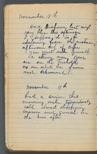 Sketchbook, page 008: Notes by Maurice Prendergast, book, 1905-1910