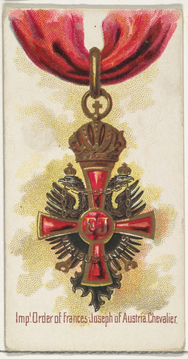Imperial Order of Frances Joseph of Austria, Chevalier, from the World's Decorations series (N30) for Allen & Ginter Cigarettes by Allen & Ginter, print, 1890