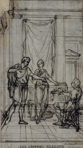 Study for Vignette in Jean François Marmontel's "Contes Moraux" by Hubert François Gravelot, drawing, 1753-1773