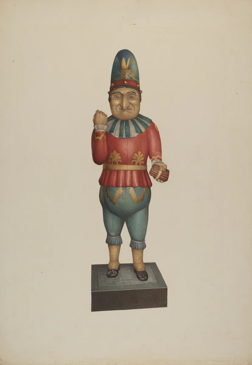 Cigar Store Figure: "Punch" by Robert Pohle, index of american design, 1939