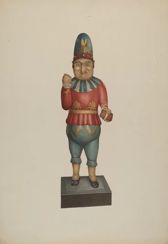 Cigar Store Figure: "Punch" by Robert Pohle, index of american design, 1939