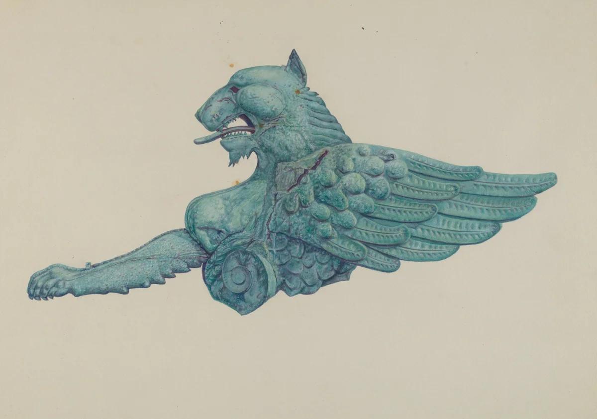 Ornamental Iron Griffon by Harriette Gale, index of american design, 1935-1942