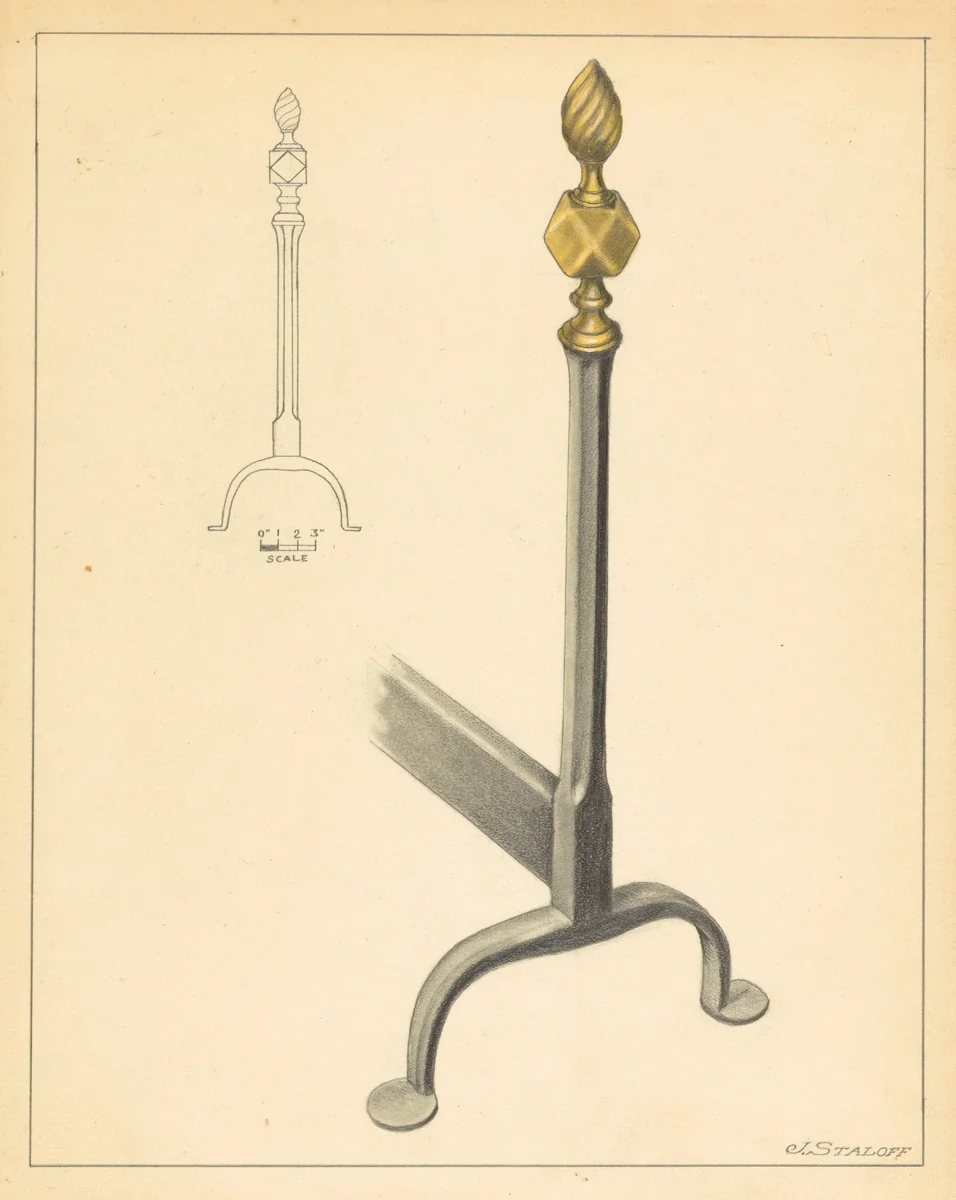 Andiron (one of pair) by Jack Staloff, index of american design, 1936