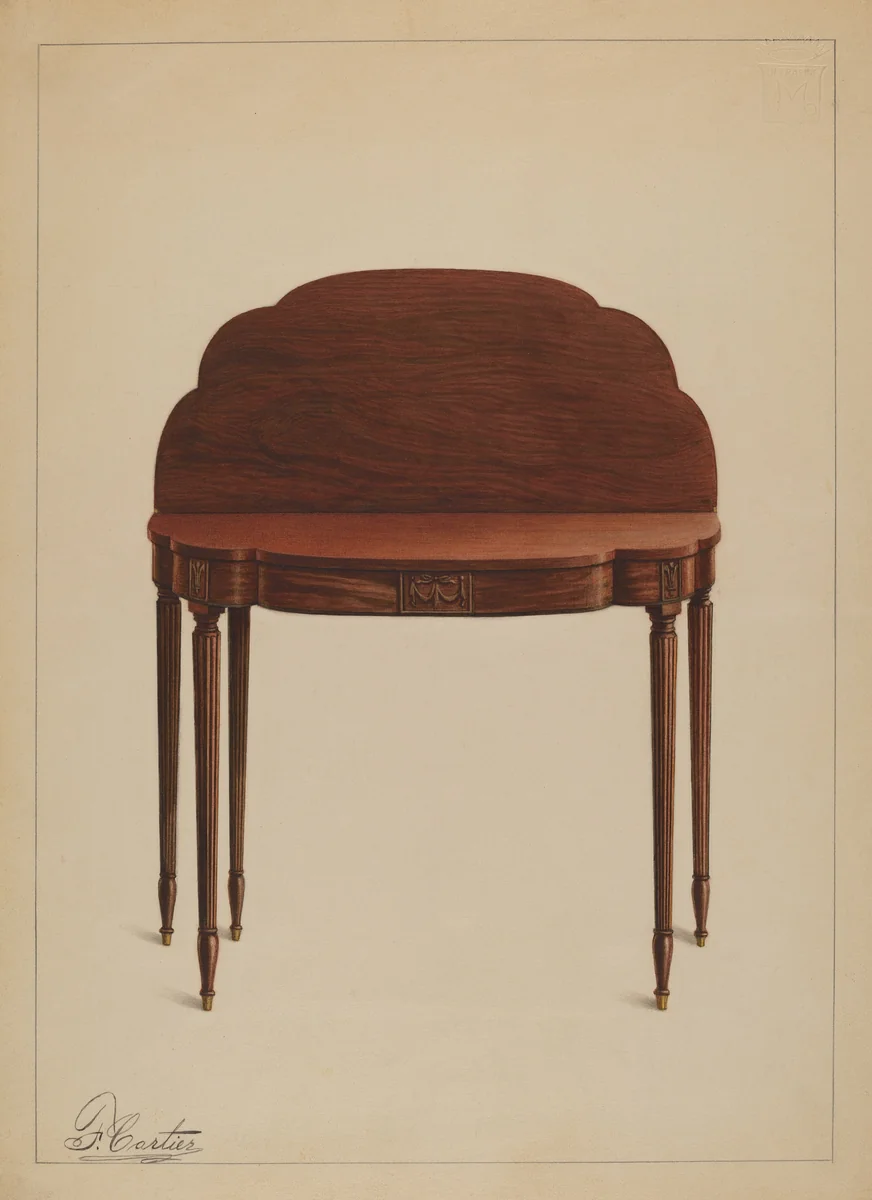 Card Table by Ferdinand Cartier, index of american design, 1937