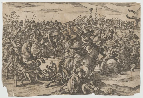 The Death of Camilla by Antonio Tempesta, print, 1555-1630