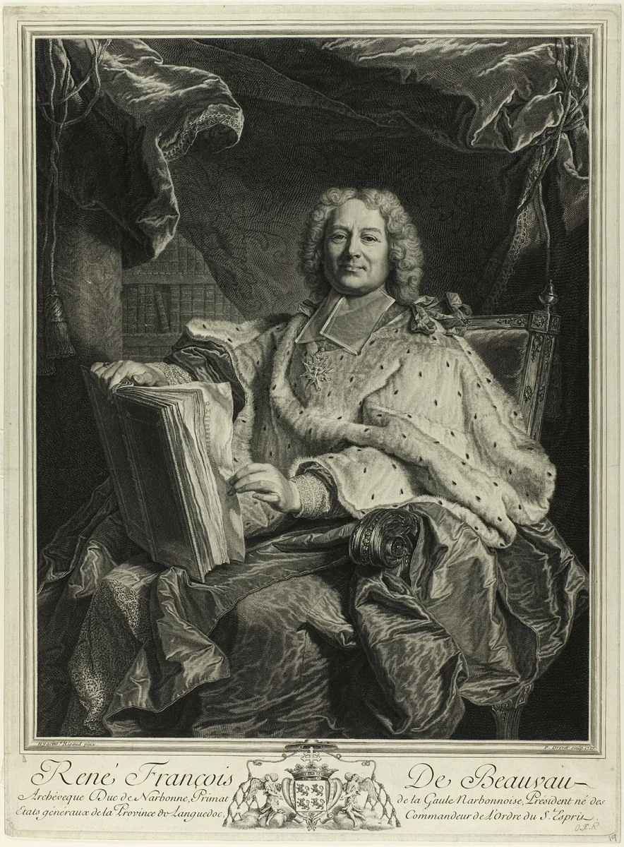 Portrait of René François de Beauveau du Rivau by Pierre Drevet
Pierre-Imbert Drevet
Hyacinthe Rigaud, print, 1727