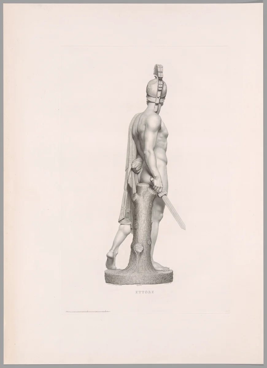 Ettore, Side View, from Oeuvre de Canova by Pietro Bonato, print, 1817