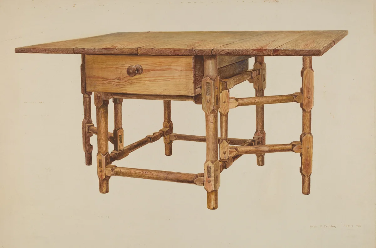 Gate-legged Dining Table by Amos C. Brinton, index of american design, 1939