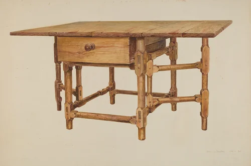 Gate-legged Dining Table by Amos C. Brinton, index of american design, 1939