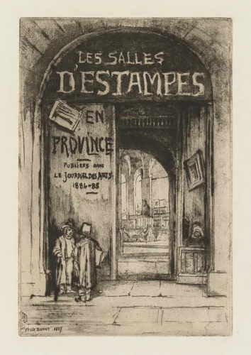 Les Salles d'Estampes en Province by Félix Hilaire Buhot, print, 1877