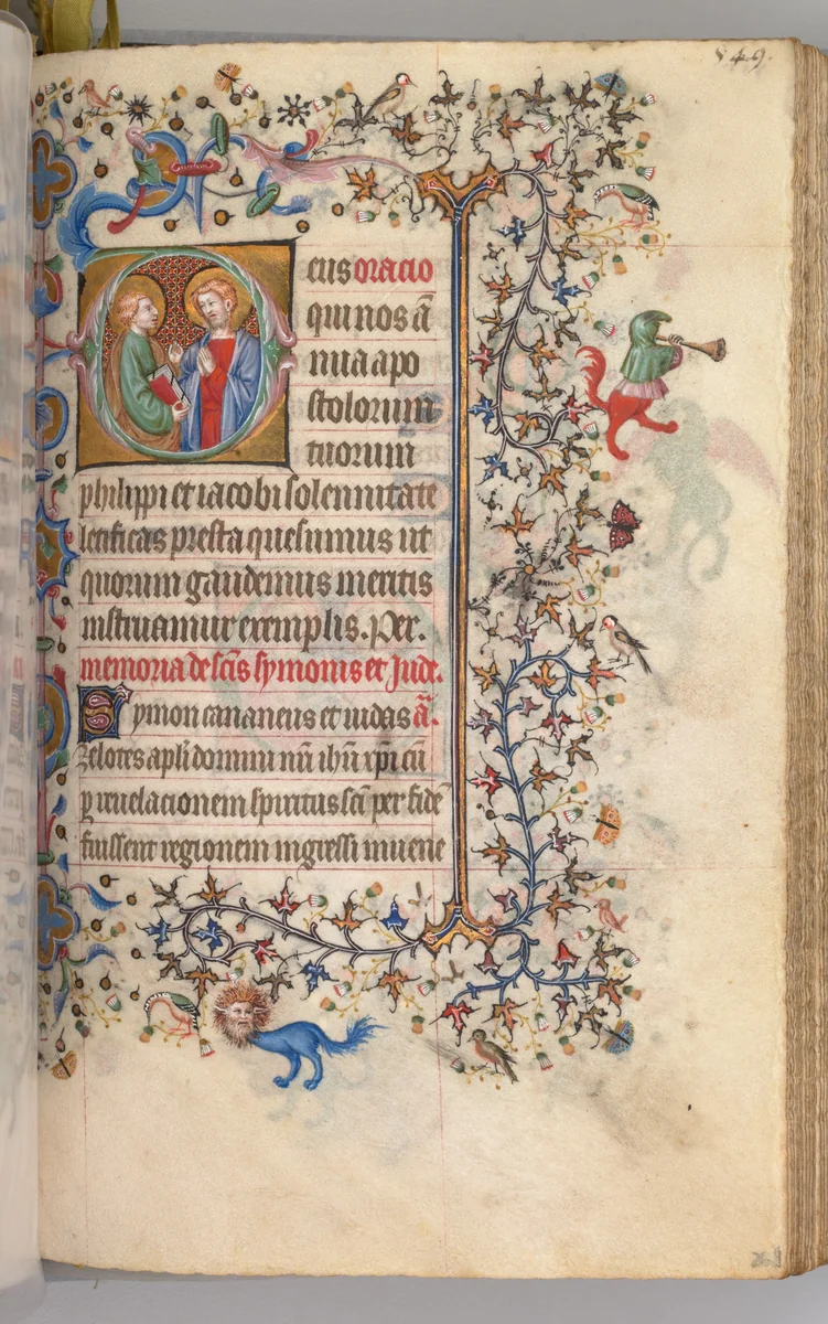 Hours of Charles the Noble, King of Navarre (1361-1425): fol. 269r, SS. Philip and James by Master of the Brussels Initials and Associates, book, 1400-1410