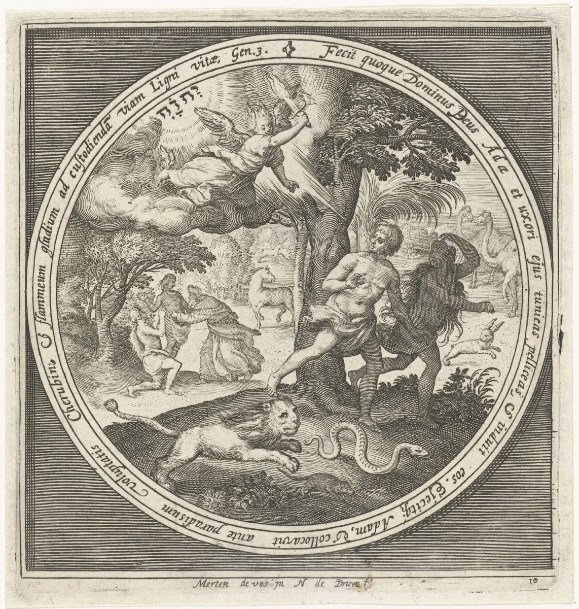 Expulsion from Paradise by Unknown, print, 1581-1656