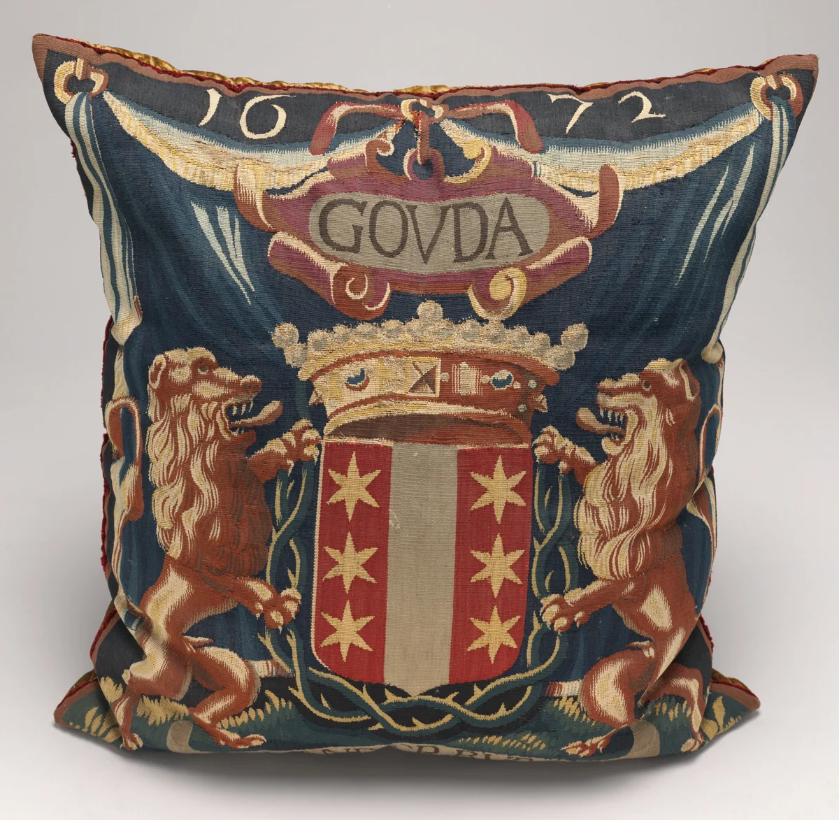 Tapestry-covered Cushion by Netherlandish 17th Century; Netherlandish 18th Century, decorative art, 1675-1725