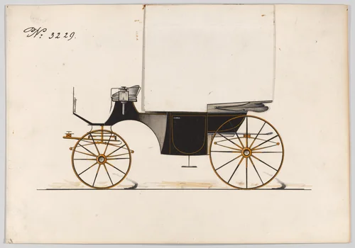 Design for Landaulet, no. 3229 by Brewster & Co., drawing, 1876
