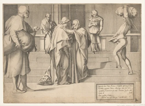The Visitation by Enea Vico, print, 1561