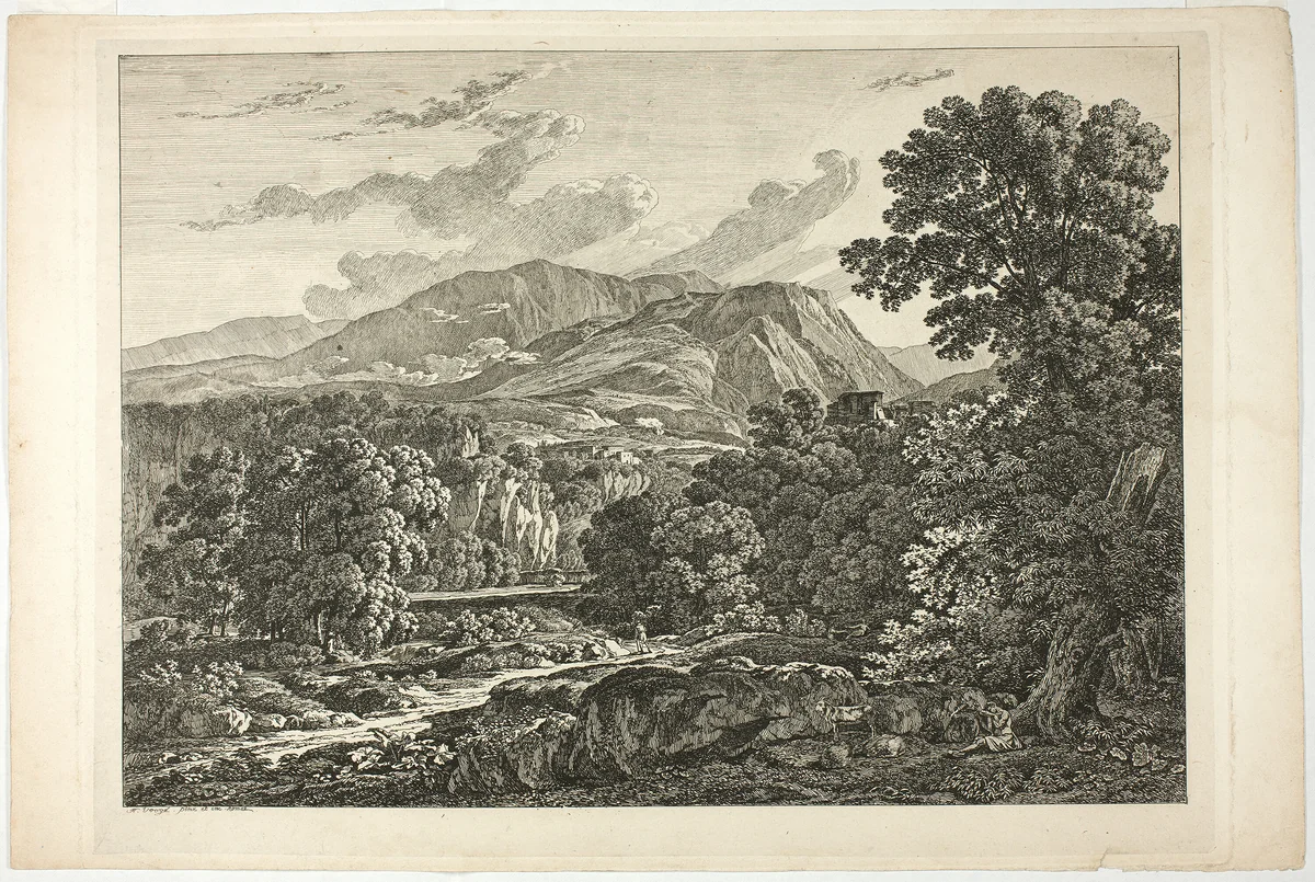 Roman Landscape by Hendrik Voogd, print, 1786-1839