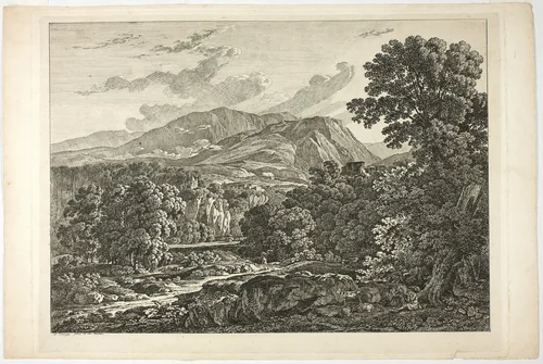 Roman Landscape by Hendrik Voogd, print, 1786-1839