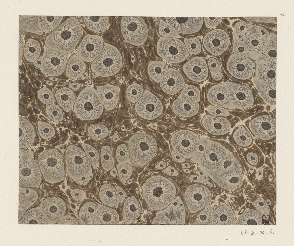 Tijgeroogmarmer in bruin en grijs by anonymous, other, 1700-1850