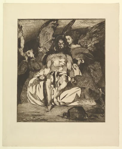 Dead Christ with Angels by Edouard Manet, print, 1866-1867
