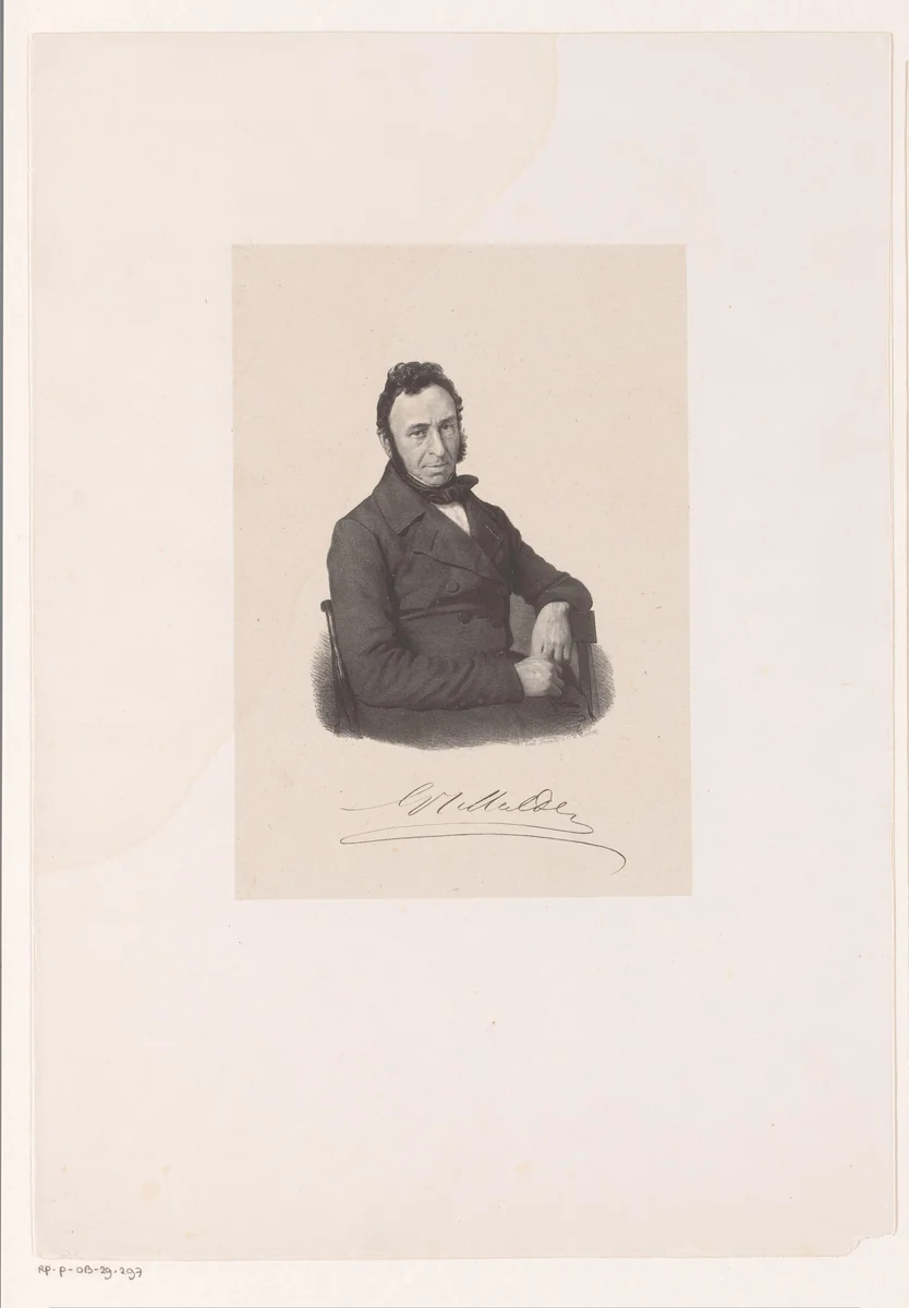 Portret van Gerardus Johannis Mulder by anonymous, print, 1849
