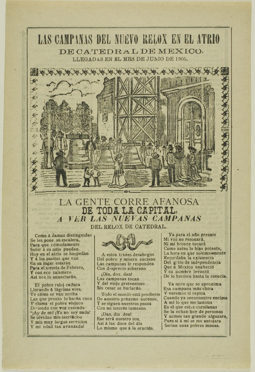The Bells of the New Courtyard Clock by José Guadalupe Posada, print, 1905