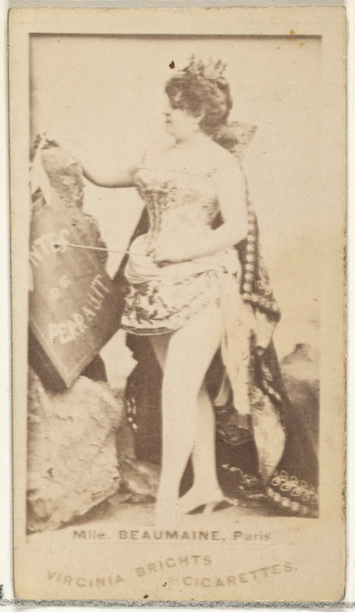 Mlle. Beaumaine, Paris, from the Actors and Actresses series (N45, Type 1) for Virginia Brights Cigarettes by Allen & Ginter, photograph, 1885-1891
