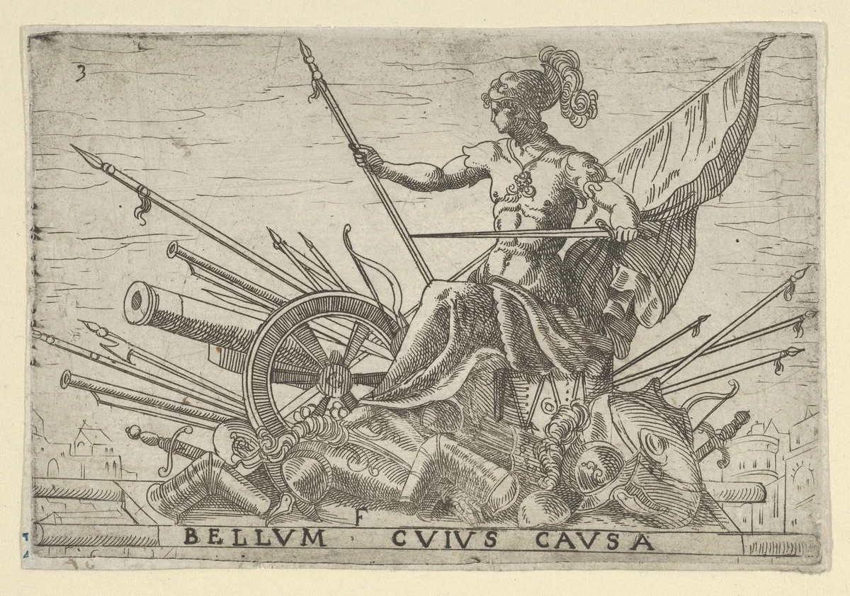 Bellum Cuius Causa (The Cause of War) by anonymous, print, 1500-1599