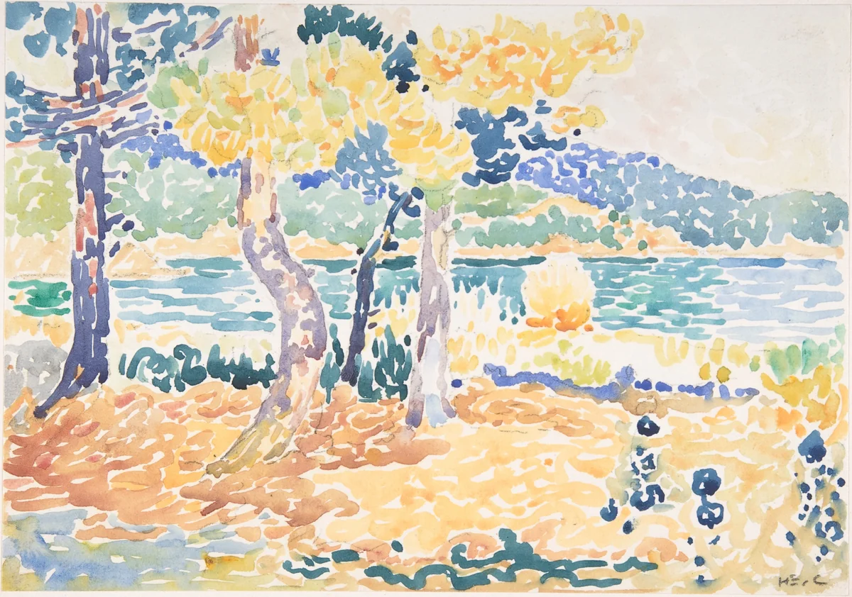 Pines on the Coastline by Henri-Edmond Cross, drawing, 1870-1910
