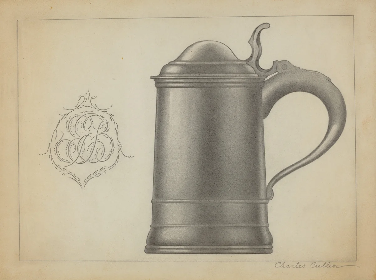 Pewter Tankard by Charles Cullen, index of american design, 1936