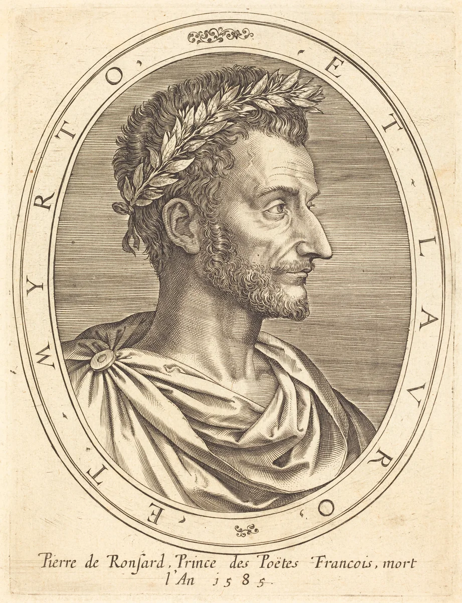 Pierre de Ronsard by Michel Lasne, print, 1590-1667