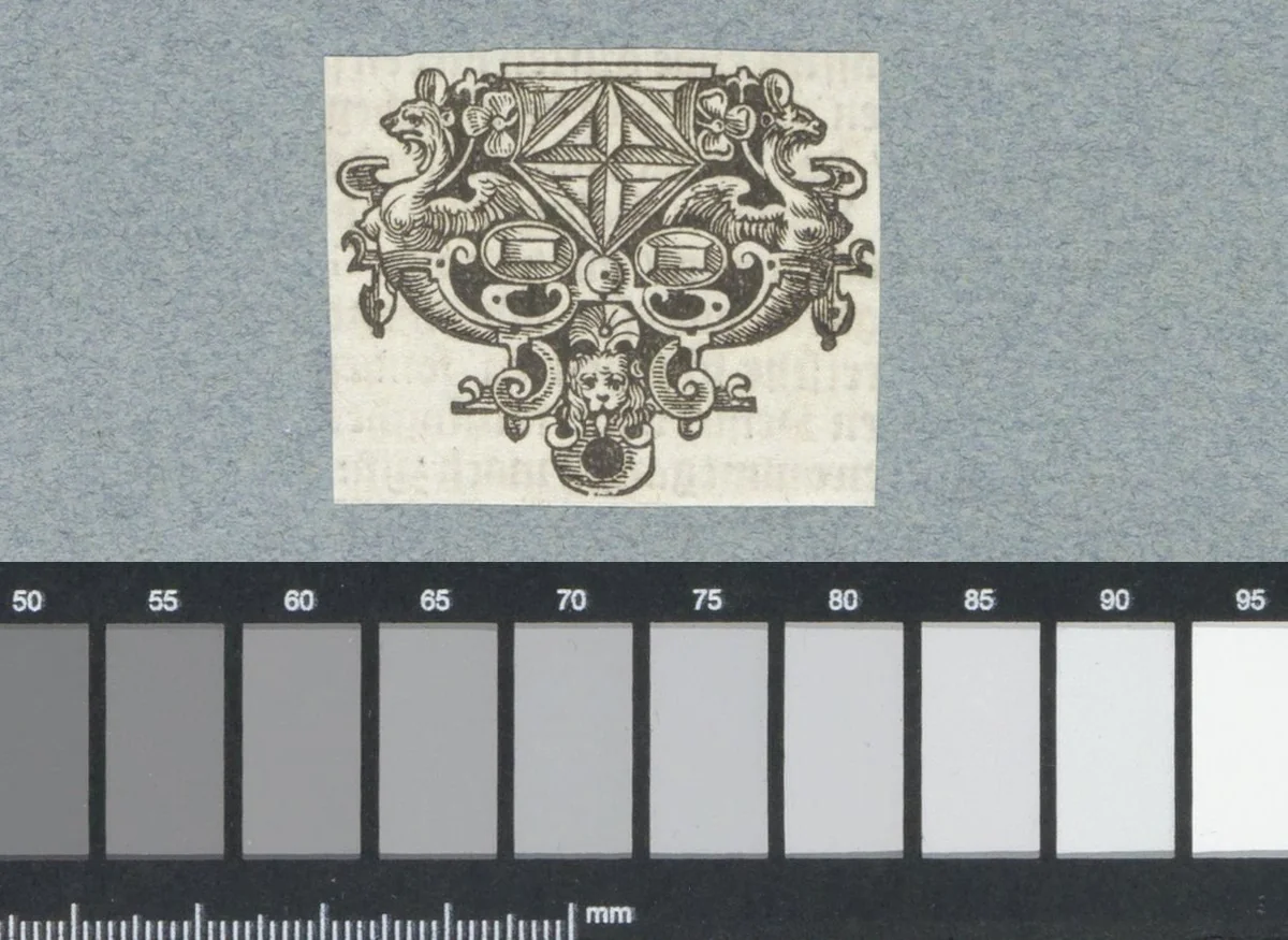 Ornament met leeuwenkop by anonymous, print, 1597-1667