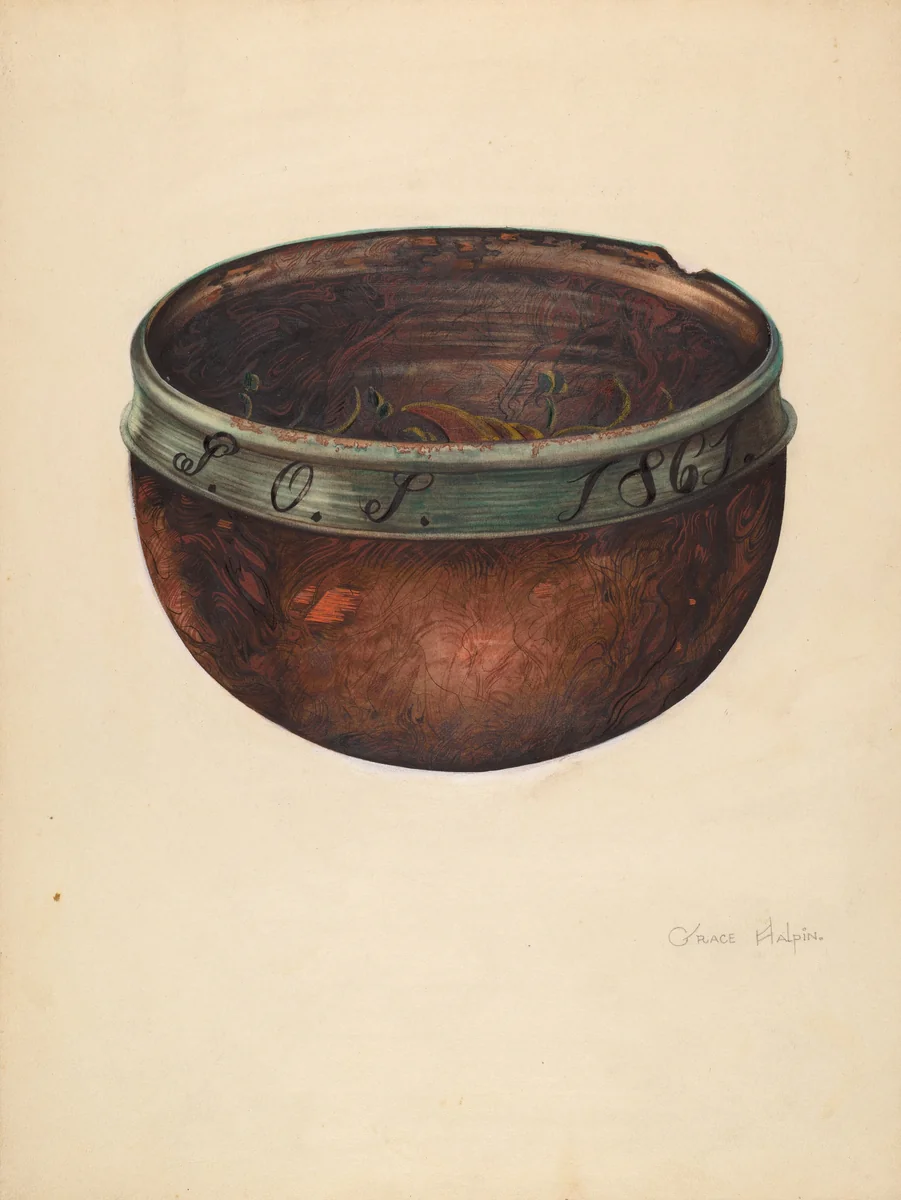 Bowl by Grace Halpin, index of american design, 1938